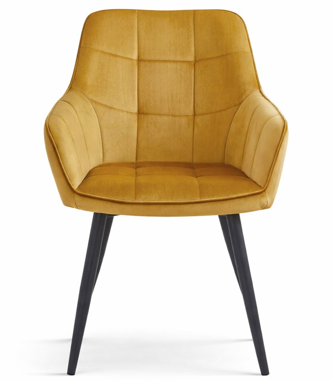 Krzesło Vantix - aksamit curry / nogi czarne x 1
