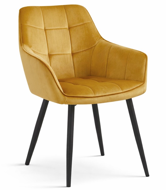 Krzesło Vantix - aksamit curry / nogi czarne x 1
