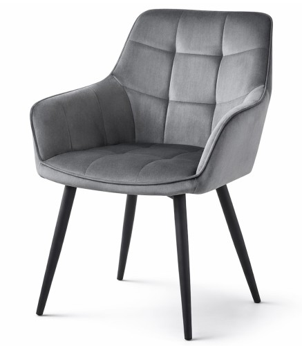 Krzesło Vantix -aksamit szary ciemny / nogi czarne x 1
