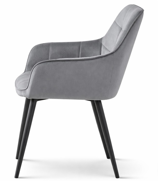 Krzesło Vantix -aksamit szary ciemny / nogi czarne x 1