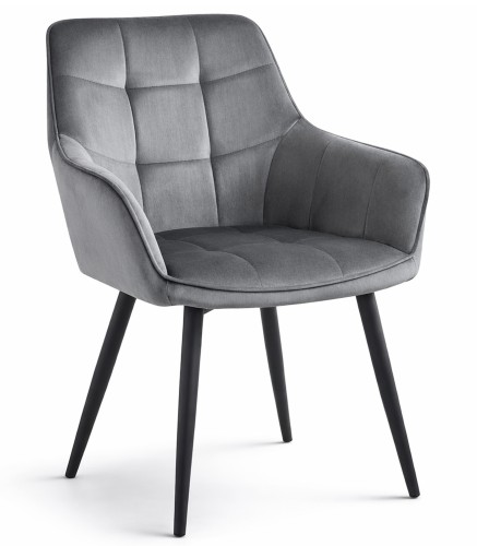 Krzesło Vantix -aksamit szary ciemny / nogi czarne x 1