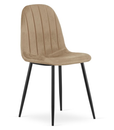 Krzesło Lugo- aksamit brąz / nogi czarne x 1