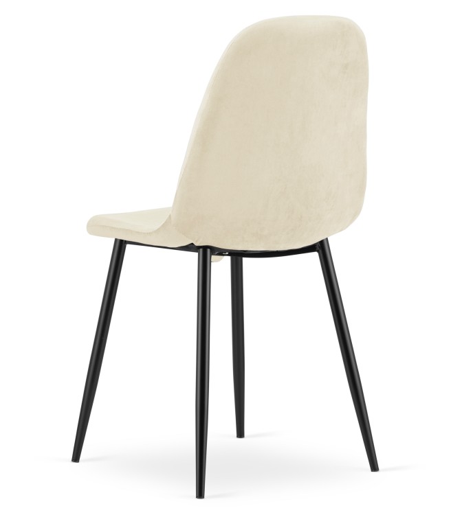 Krzesło Lugo- aksamit beż jasny / nogi czarne x 1