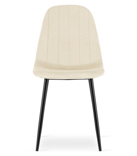 Krzesło Lugo- aksamit beż jasny / nogi czarne x 1