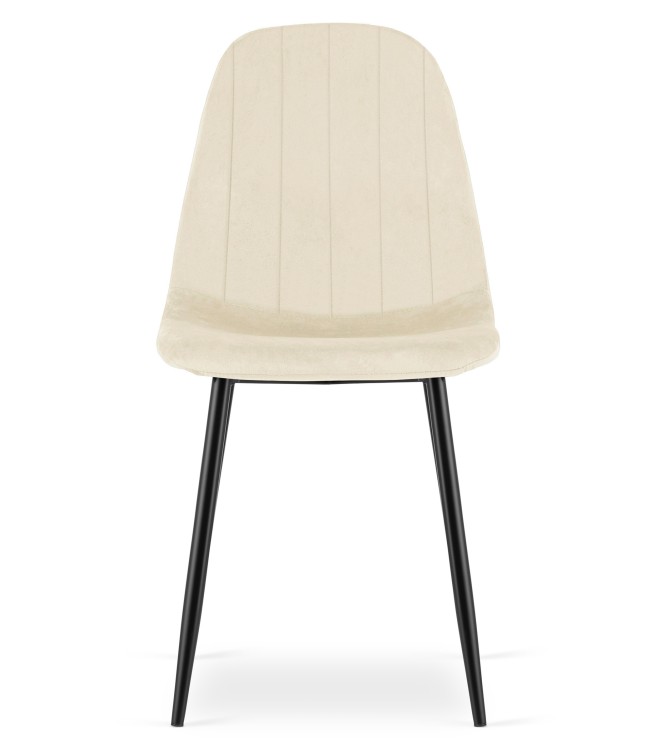 Krzesło Lugo- aksamit beż jasny / nogi czarne x 1