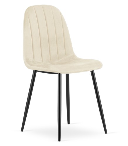 Krzesło Lugo- aksamit beż jasny / nogi czarne x 1