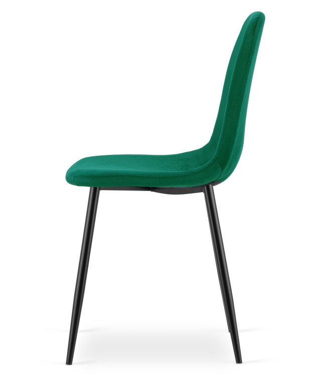 Krzesło Lugo Slim - aksamit zieleń / nogi czarne x 1