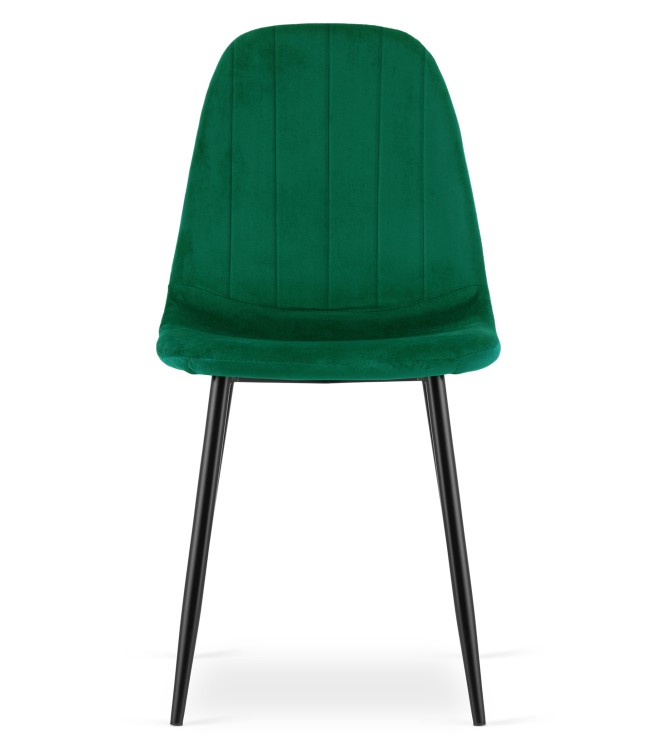 Krzesło Lugo Slim - aksamit zieleń / nogi czarne x 1