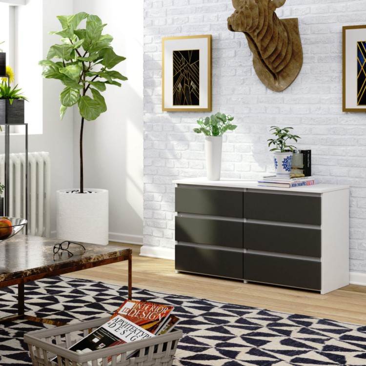 Komoda Forge 100 cm Biała/Szara