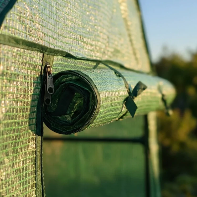 Mini szklarnia ogrodowa foliowa Flora House z półkami zielona 143x73x195 cm