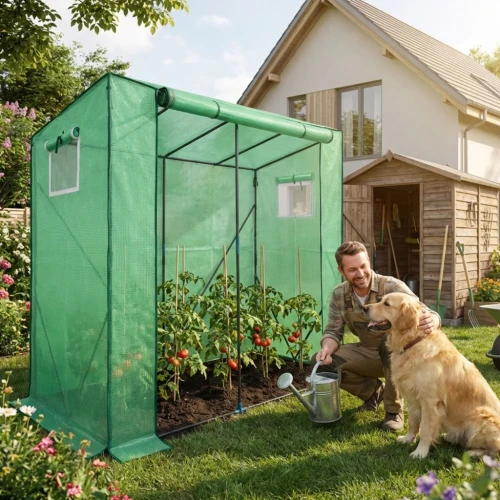 Szklarnia ogrodowa foliowa Flora House 1 drzwi 2 okna Zielona 202x80x170 cm