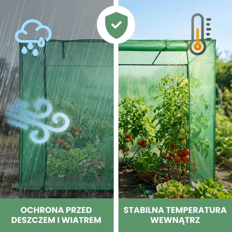 Szklarnia ogrodowa foliowa Flora House 1 drzwi 2 okna Zielona 202x80x170 cm