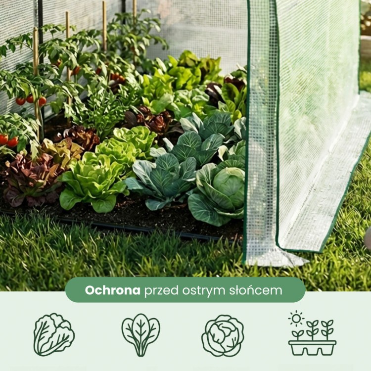 Przyścienna szklarnia foliowa 100x200x210 cm | Biała folia UV