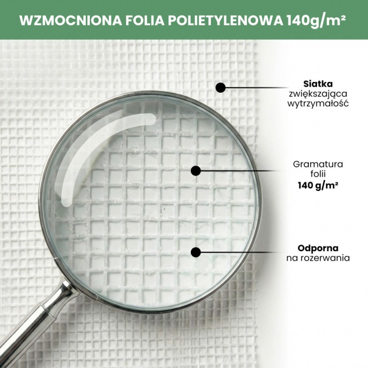 Przyścienna szklarnia foliowa 100x200x210 cm | Biała folia UV