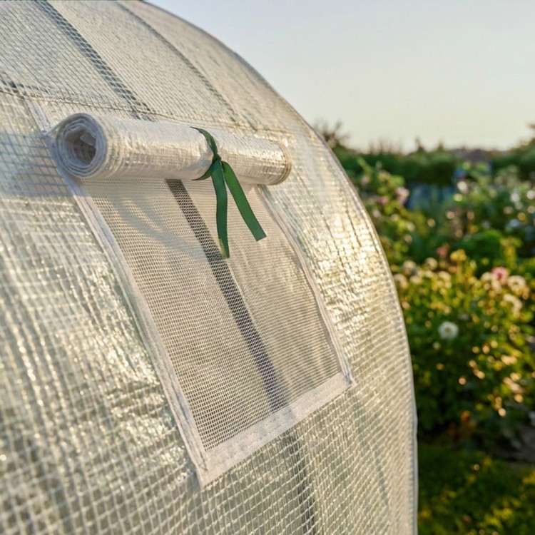 Przyścienna szklarnia foliowa 100x200x210 cm | Biała folia UV