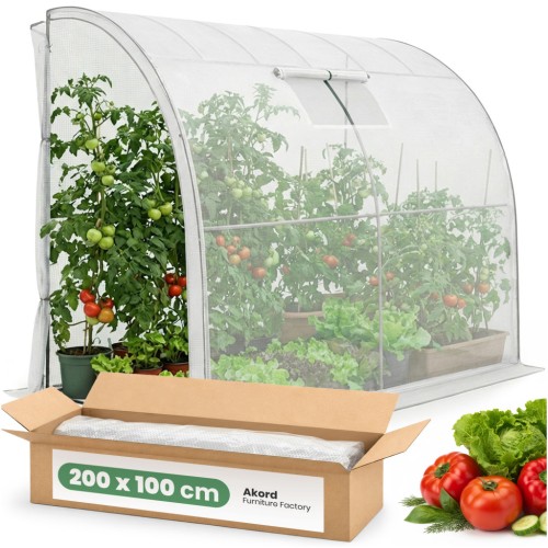 Przyścienna szklarnia foliowa 100x200x210 cm | Biała folia UV