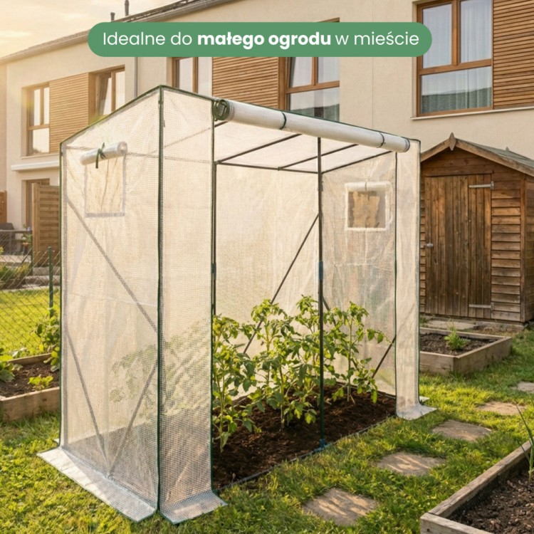 Szklarnia foliowa Compact 202x80x170 cm | Biała folia UV | Model 4ektech Garden