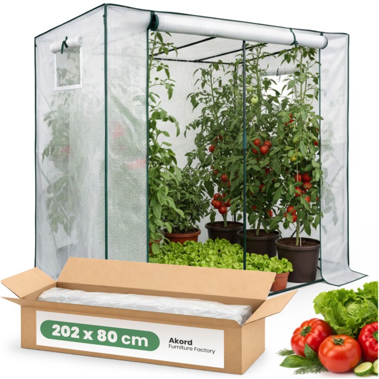 Szklarnia foliowa Compact 202x80x170 cm | Biała folia UV | Model 4ektech Garden