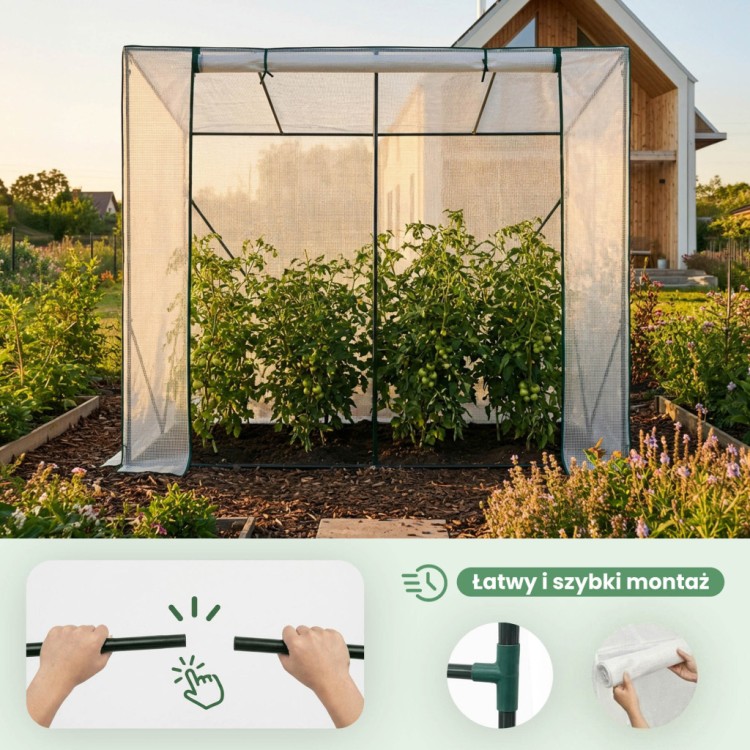 Szklarnia foliowa Compact 202x80x170 cm | Biała folia UV | Model 4ektech Garden