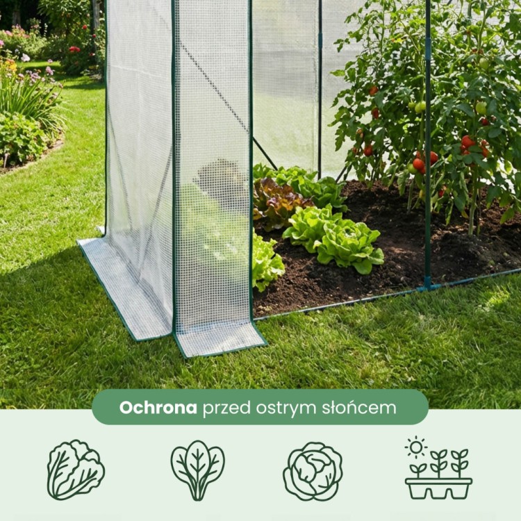 Szklarnia foliowa Compact 202x80x170 cm | Biała folia UV | Model 4ektech Garden