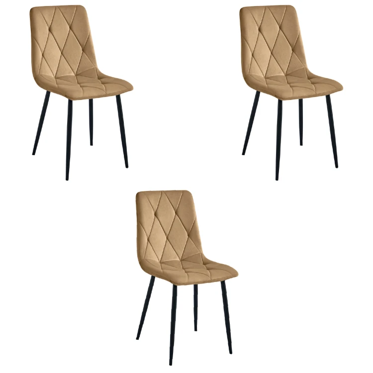 Krzesło LIBRA - aksamit brąz / nogi czarne x 3