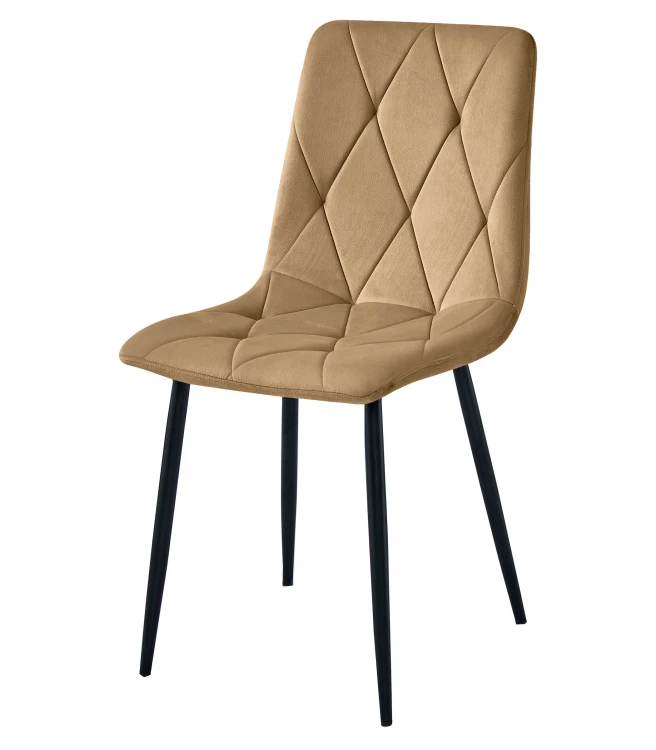 Krzesło LIBRA - aksamit brąz / nogi czarne x 3