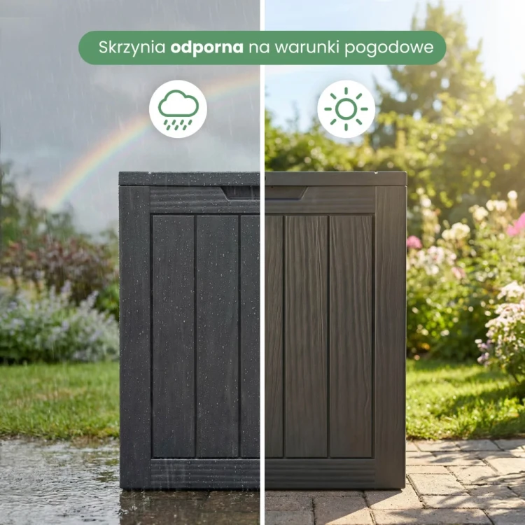 Skrzynia ogrodowa  pojemność 113 litrów Czarna wodoszczelna