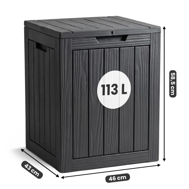 Skrzynia ogrodowa  pojemność 113 litrów Czarna wodoszczelna