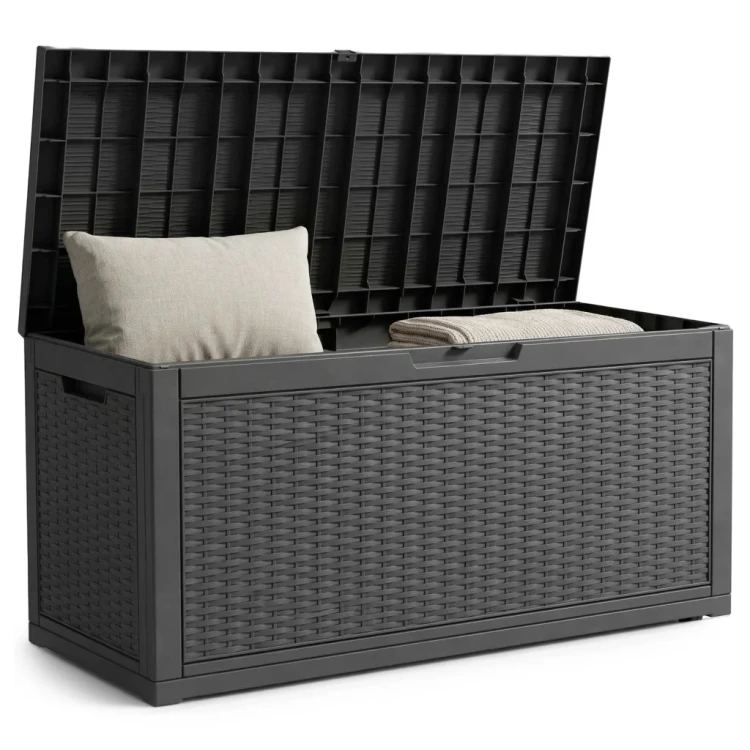 Skrzynia ogrodowa pojemność 340 litrów Czarna wodoszczelna