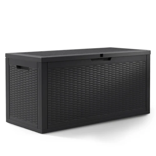 Skrzynia ogrodowa pojemność 340 litrów Czarna wodoszczelna