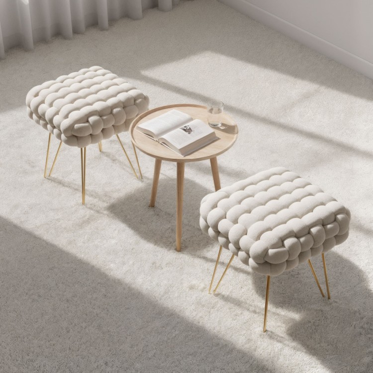 Pufa Cloud Braid Kremowa