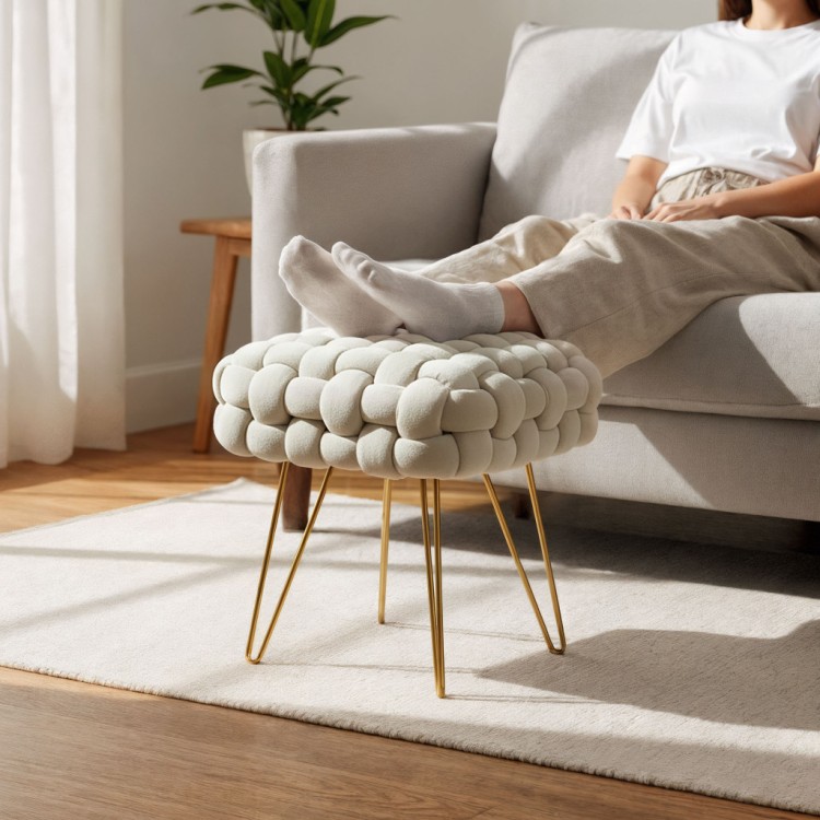 Pufa Cloud Braid Kremowa