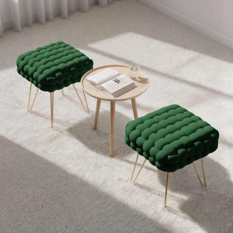 Pufa Cloud Braid Butelkowa Zieleń