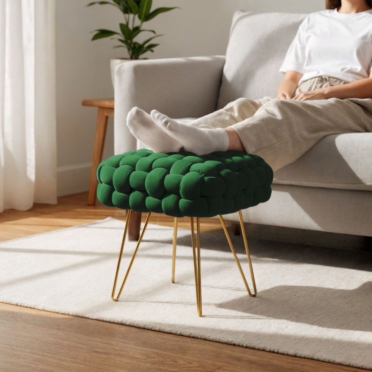 Pufa Cloud Braid Butelkowa Zieleń