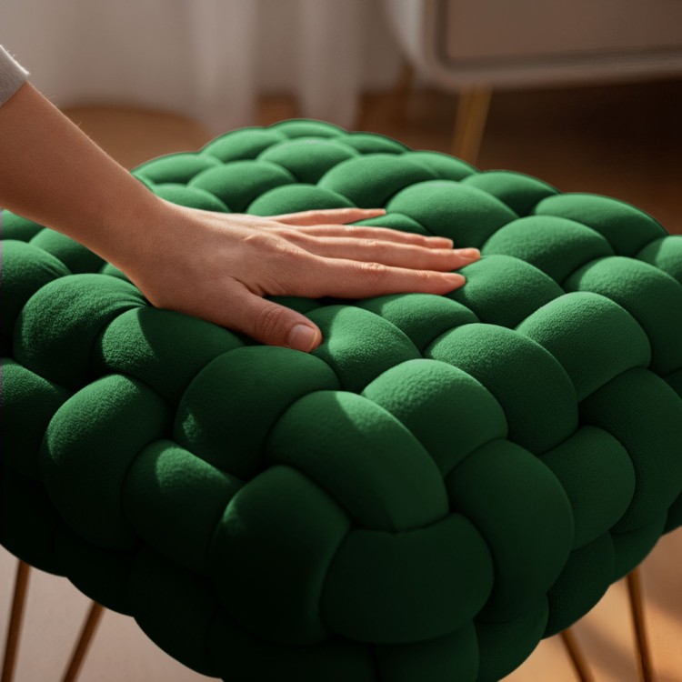 Pufa Cloud Braid Butelkowa Zieleń