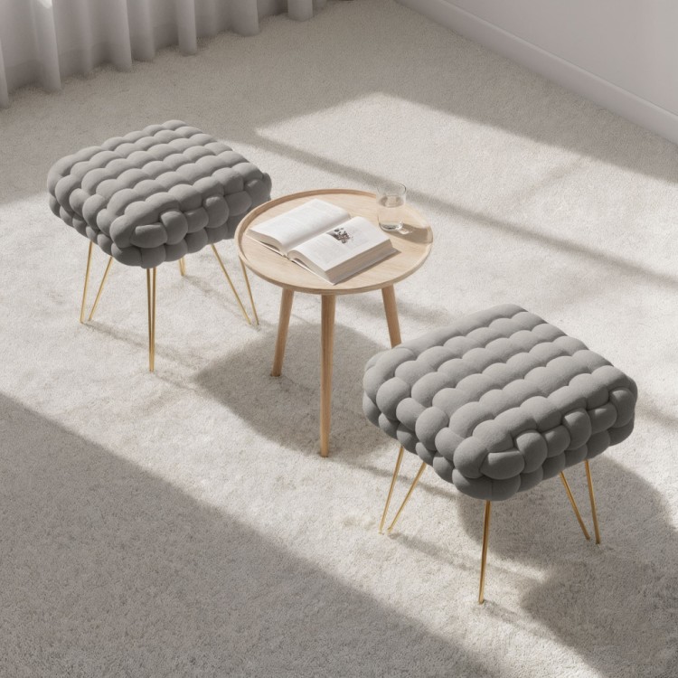 Pufa Cloud Braid Jasny Szary