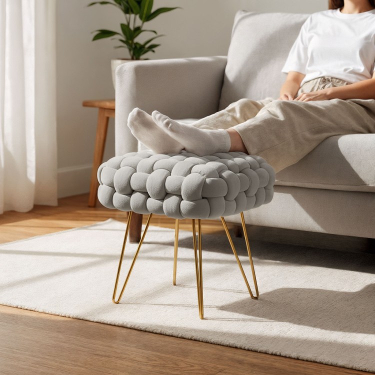 Pufa Cloud Braid Jasny Szary