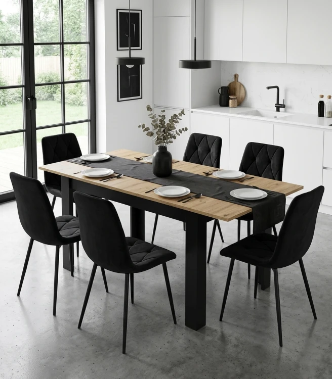 Stół Rozkładany NP 120-160x80 Artisan nogi czarne