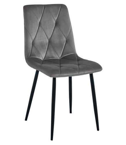 Krzesło LIBRA - aksamit szary ciemny / nogi czarne x 1