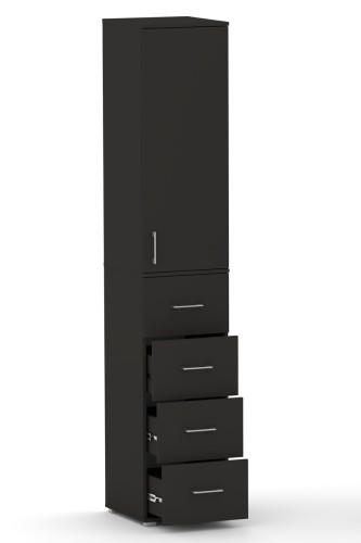 Regał Szafa VERTO 215 4S3P2D Czarny Mat – Szerokość 40-80 cm | 4ektech
