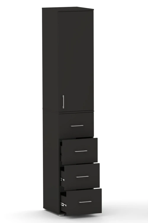 Regał Szafa VERTO 215 4S3P2D Czarny Mat – Szerokość 40-80 cm | 4ektech