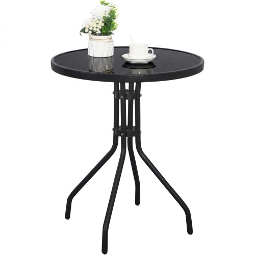 Stół Ogrodowy ISLAND czarny blat Okrągły 60cm