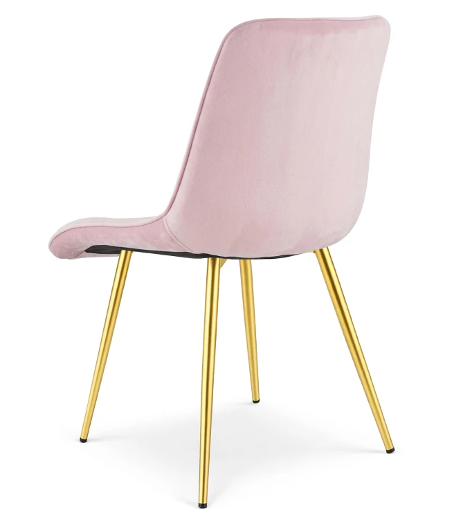 Krzesło Lumi - aksamit róż jasny / nogi złote x 4