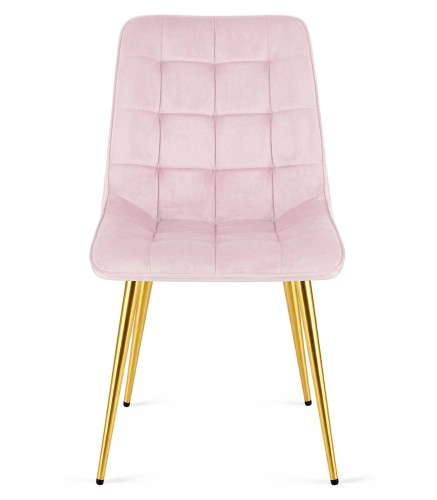 Krzesło Lumi - aksamit róż jasny / nogi złote x 4