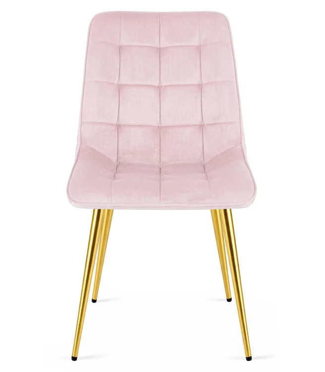 Krzesło Lumi - aksamit róż jasny / nogi złote x 4