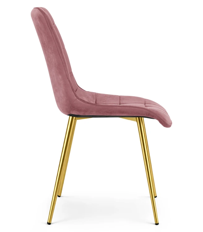 Krzesło Lumi -  aksamit róż ciemny / nogi złote x 4