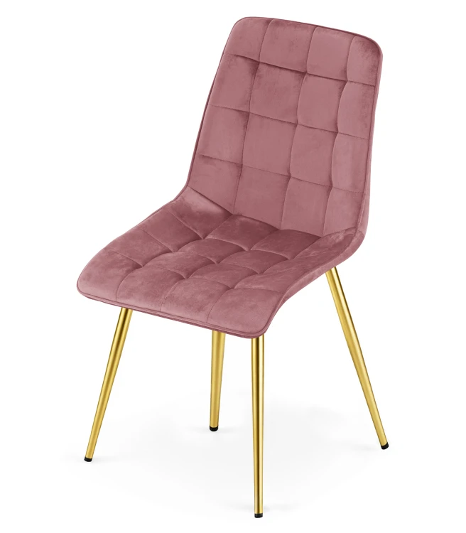 Krzesło Lumi -  aksamit róż ciemny / nogi złote x 4