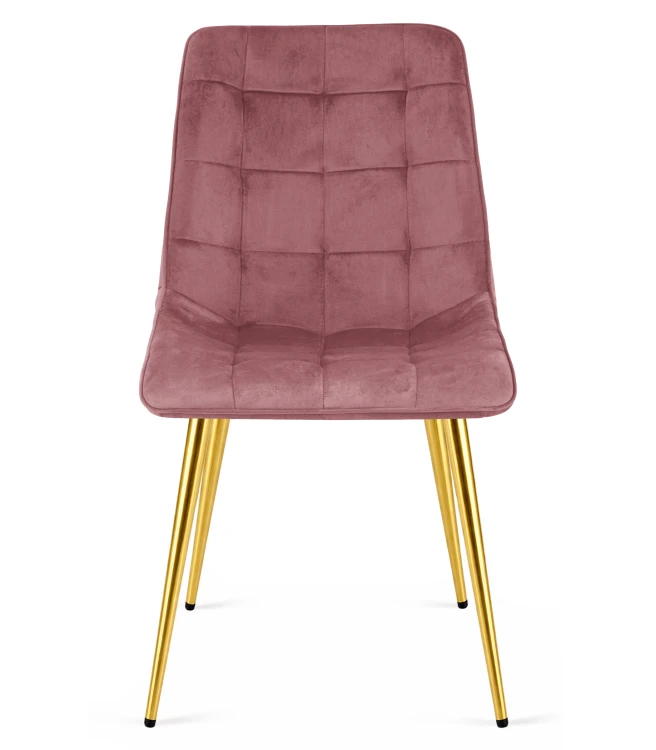 Krzesło Lumi -  aksamit róż ciemny / nogi złote x 4