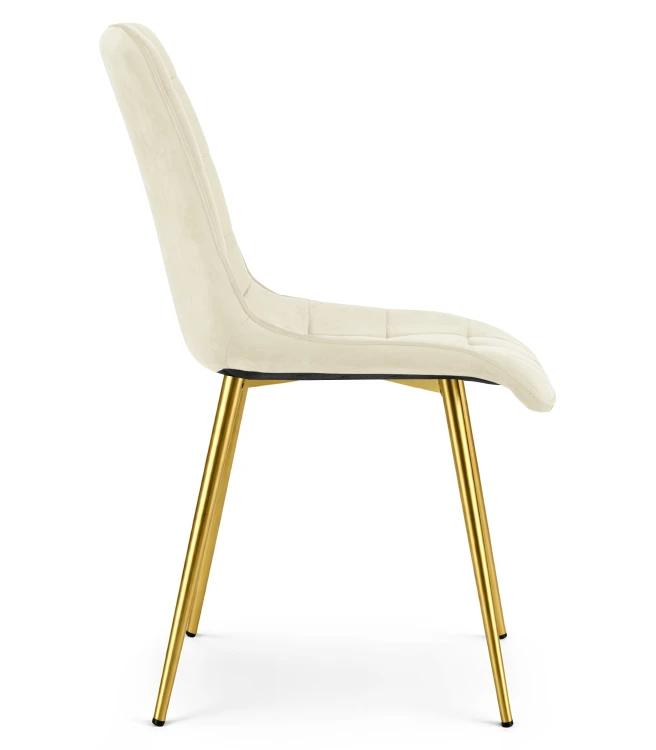 Krzesło Lumi -  aksamit beż jasny / nogi złote x 4