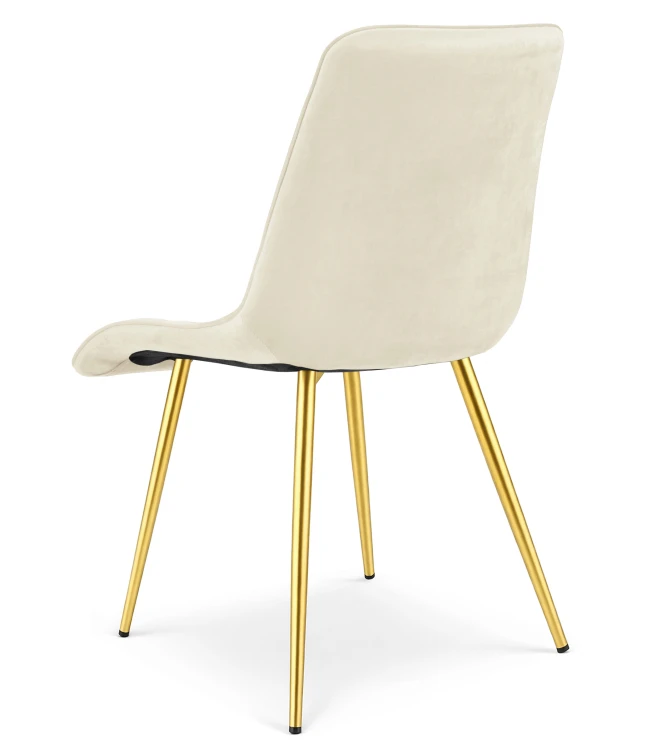 Krzesło Lumi -  aksamit beż jasny / nogi złote x 4